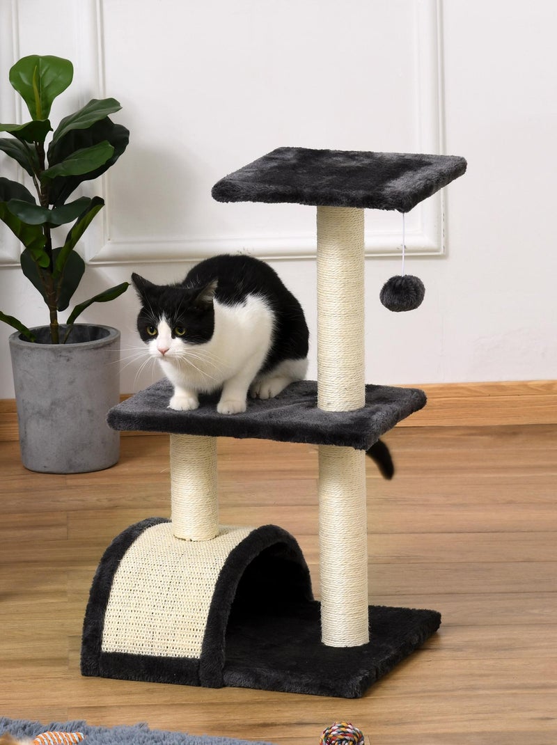 Arbre à chat griffoir grattoir peluche sisal naturel Gris - Kiabi