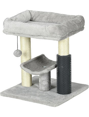 Arbre à chat griffoirs massant panier plateforme jeu boule gris