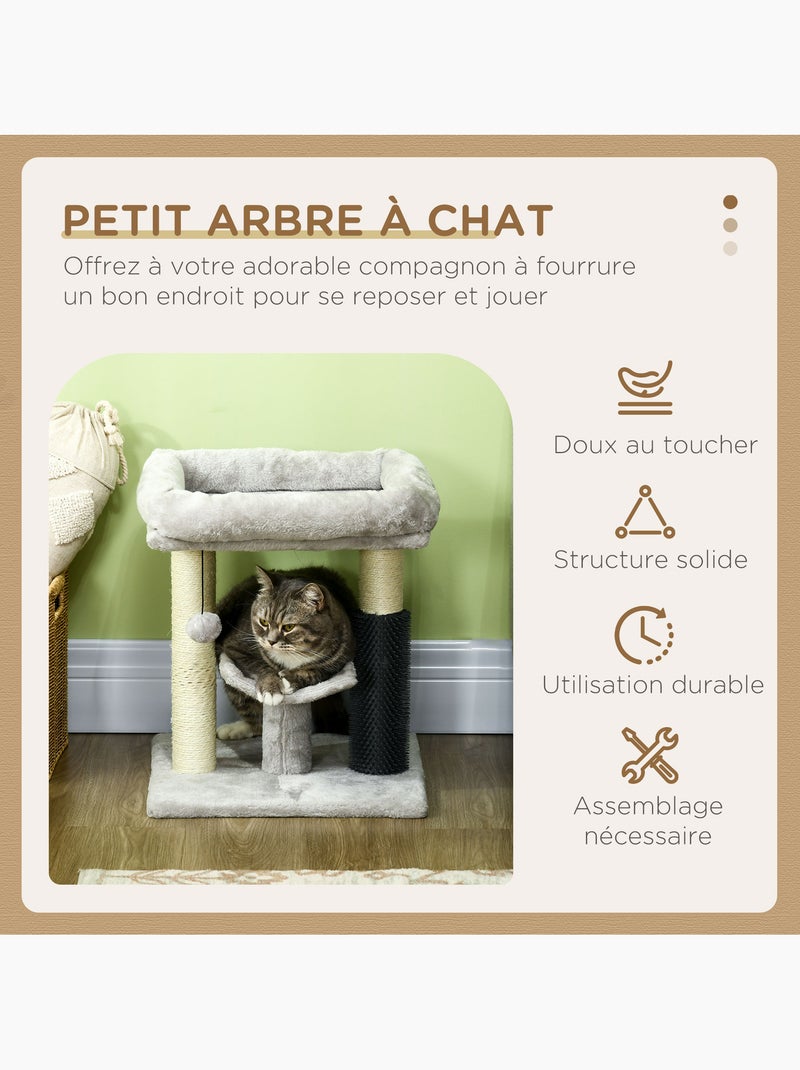 Arbre à chat griffoirs massant panier plateforme jeu boule gris Gris - Kiabi