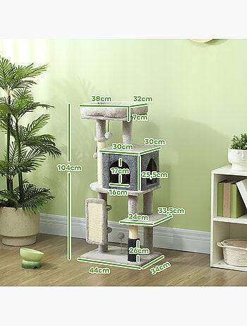Arbre à chat h.104 cm - nombreux accessoires