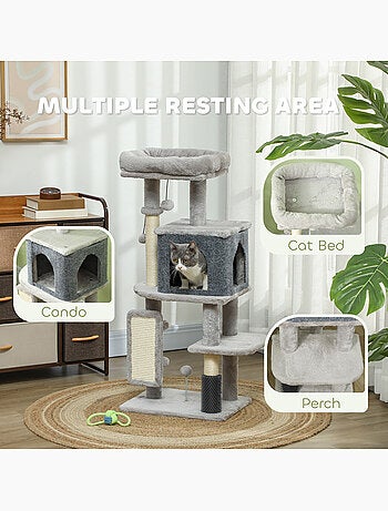 Arbre à chat h.104 cm - nombreux accessoires