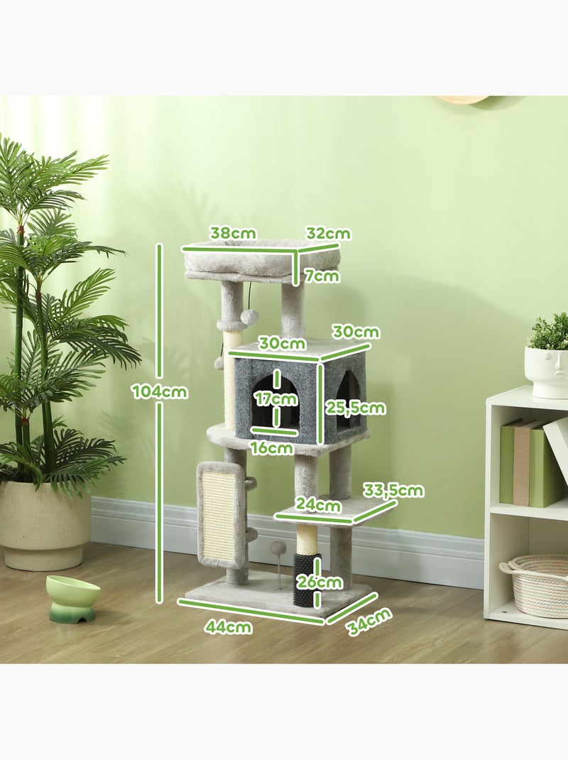 Arbre à chat h.104 cm - nombreux accessoires Gris - Kiabi
