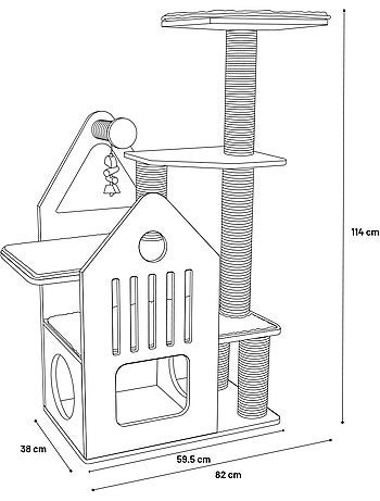 Arbre a chat maisonnette et plateforme