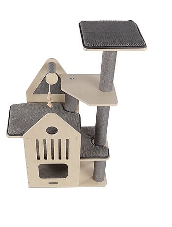 Arbre à chat maisonnette et plateforme