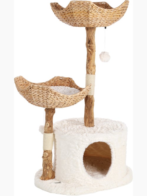 Arbre a chat moderne avec corde et panier - Kiabi