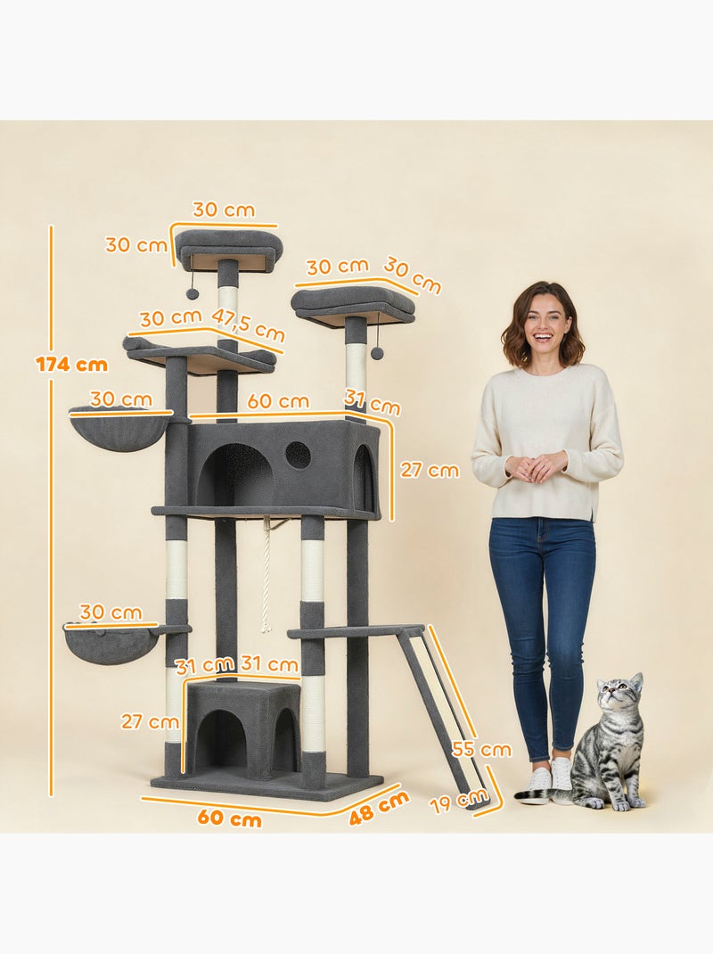 Arbre à chat multi-équipement - classcatz Gris - Kiabi