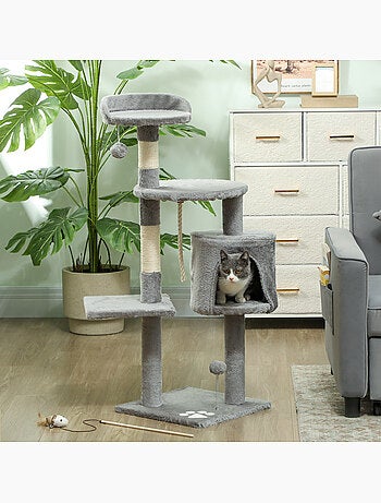 Arbre à chat multi-équipement griffoirs grattoirs plateformes niche corde jouets