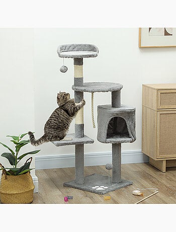 Arbre à chat multi-équipement griffoirs grattoirs plateformes niche corde jouets