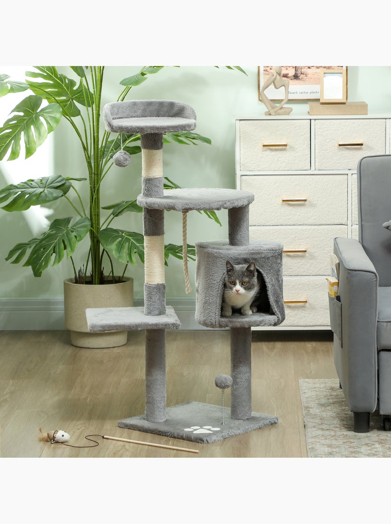 Arbre à chat multi-équipement griffoirs grattoirs plateformes niche corde jouets Gris - Kiabi