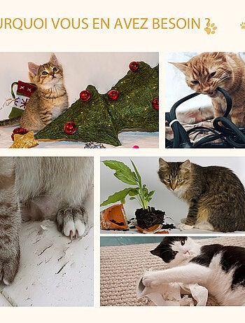 Arbre à chat multi-équipement H81 cm aspect bois clair