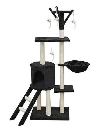 Arbre à chat noir 79 x 34 x 138 cm - Youdoit