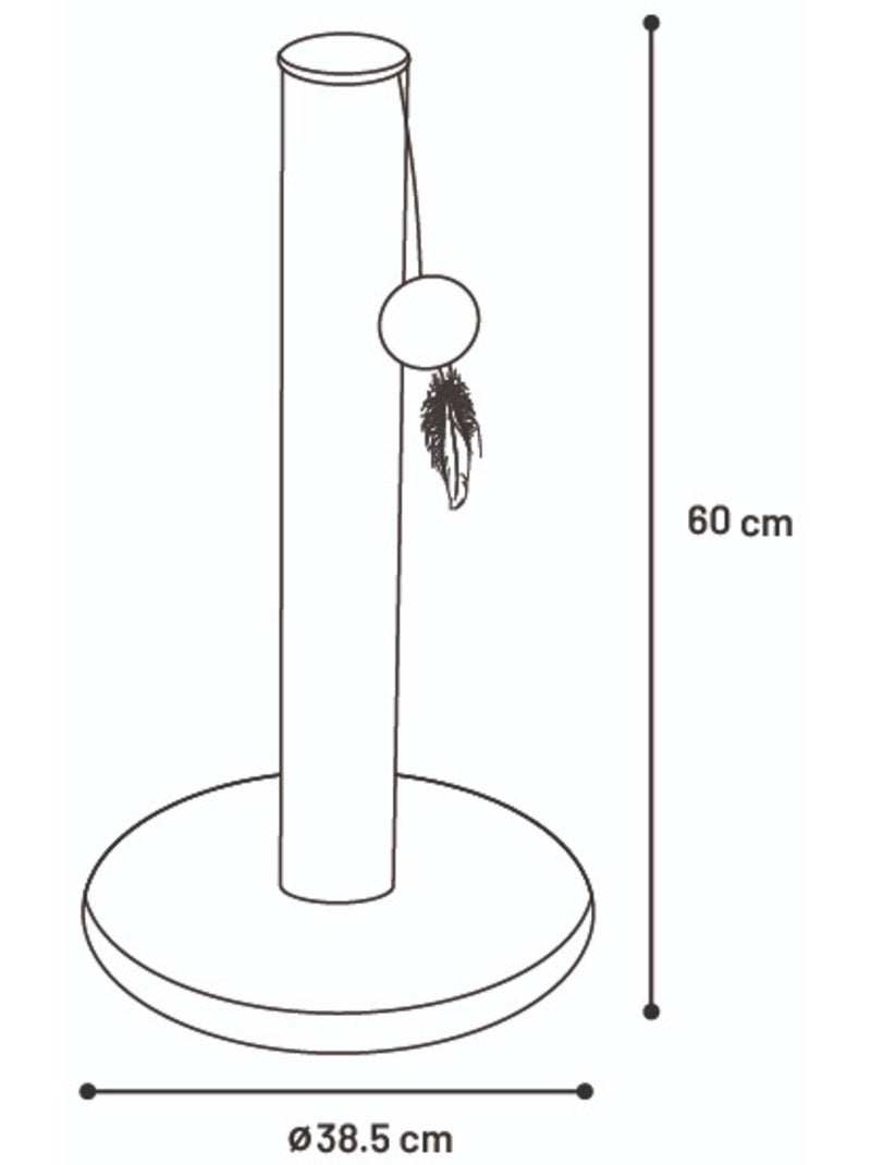 Arbre a chat Riba Griffoir design avec base rembourrée 60cm Marron - Kiabi