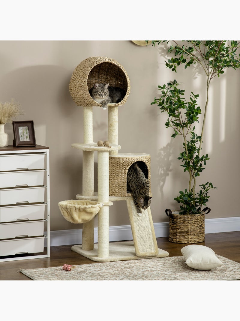 Arbre à chat style cosy chic peluche beige jacinthe d'eau Beige - Kiabi