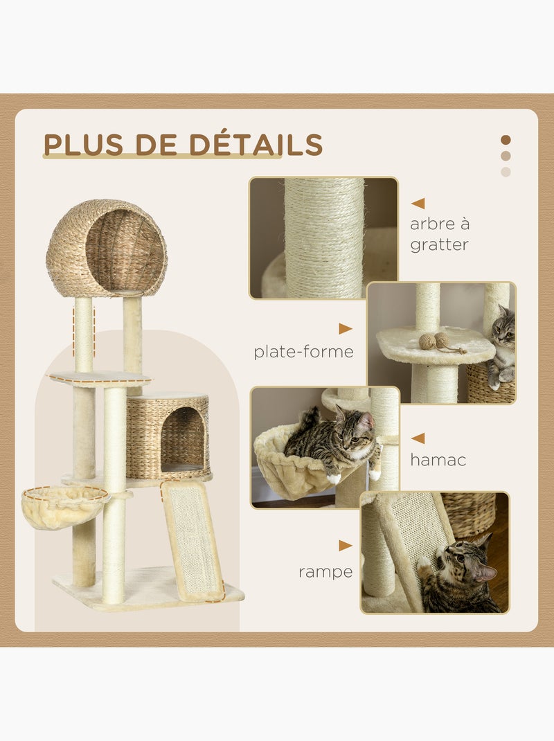 Arbre à chat style cosy chic peluche beige jacinthe d'eau Beige - Kiabi