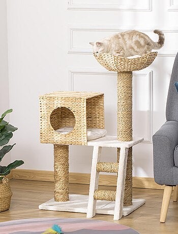 Arbre à chat style cosy chic quenouille peluche polyester