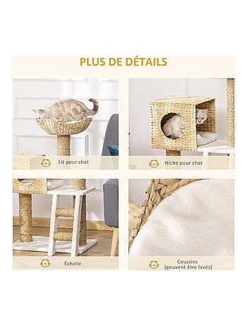 Arbre à chat style cosy chic quenouille peluche polyester