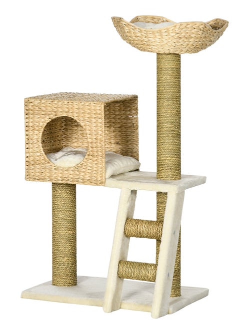 Arbre à chat style cosy chic quenouille peluche polyester - Kiabi