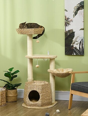 Arbre à chat style cosy chic quenouille sisal naturel