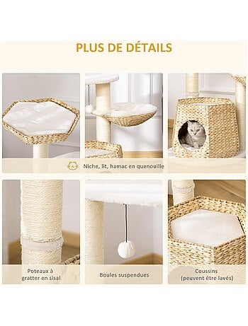 Arbre à chat style cosy chic quenouille sisal naturel