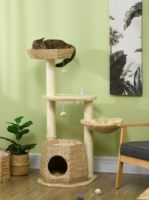 Arbre à chat style cosy chic quenouille sisal naturel - Kiabi