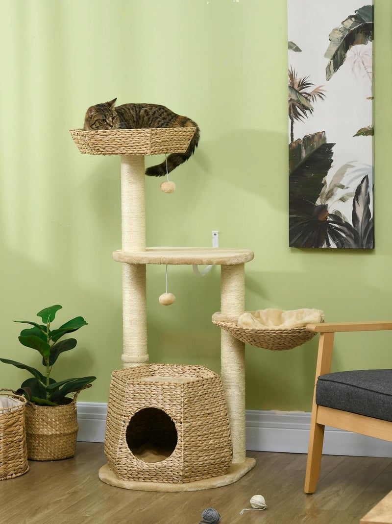 Arbre à chat style cosy chic quenouille sisal naturel Beige - Kiabi