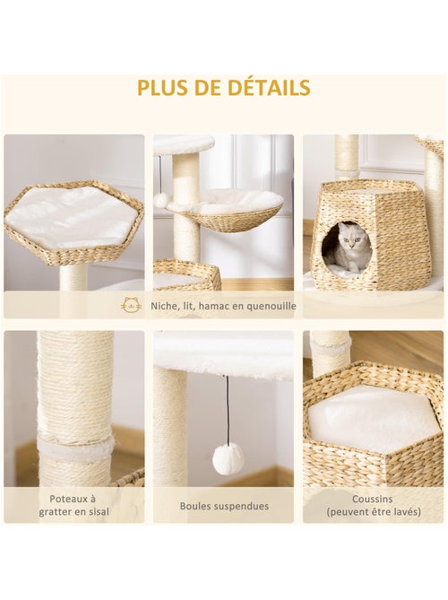 Arbre à chat style cosy chic quenouille sisal naturel - Kiabi