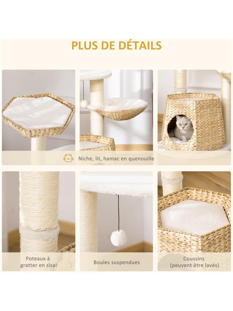 Arbre à chat style cosy chic quenouille sisal naturel Beige - Kiabi