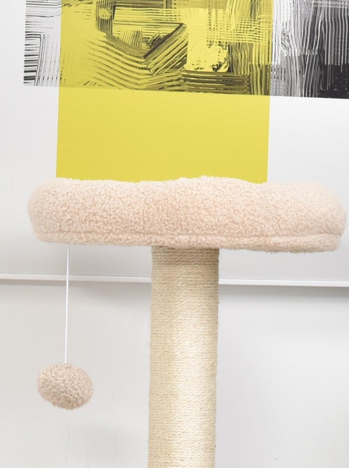 Arbre à Chats avec Griffoir Niche Poteaux Peluche Haute Densité 45L x 40L x 148H cm - Kiabi