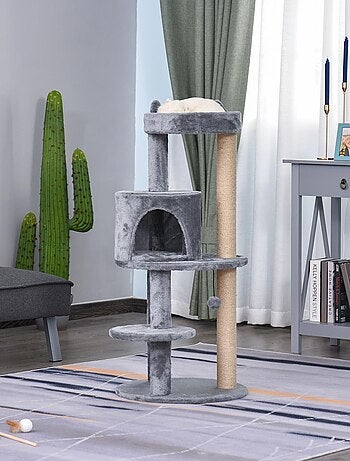 Arbre à chats griffoirs plateformes niche jeu boule suspendue