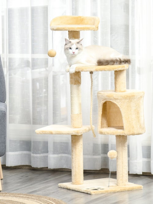 Arbre à chats multi équipements beige - Kiabi