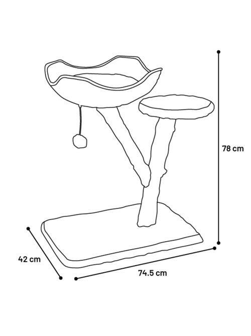 Arbre à griffer design avec panier - Kiabi