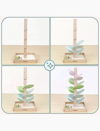 Arbre a sons circuit bille bois enfant feuilles balles mamabrum
