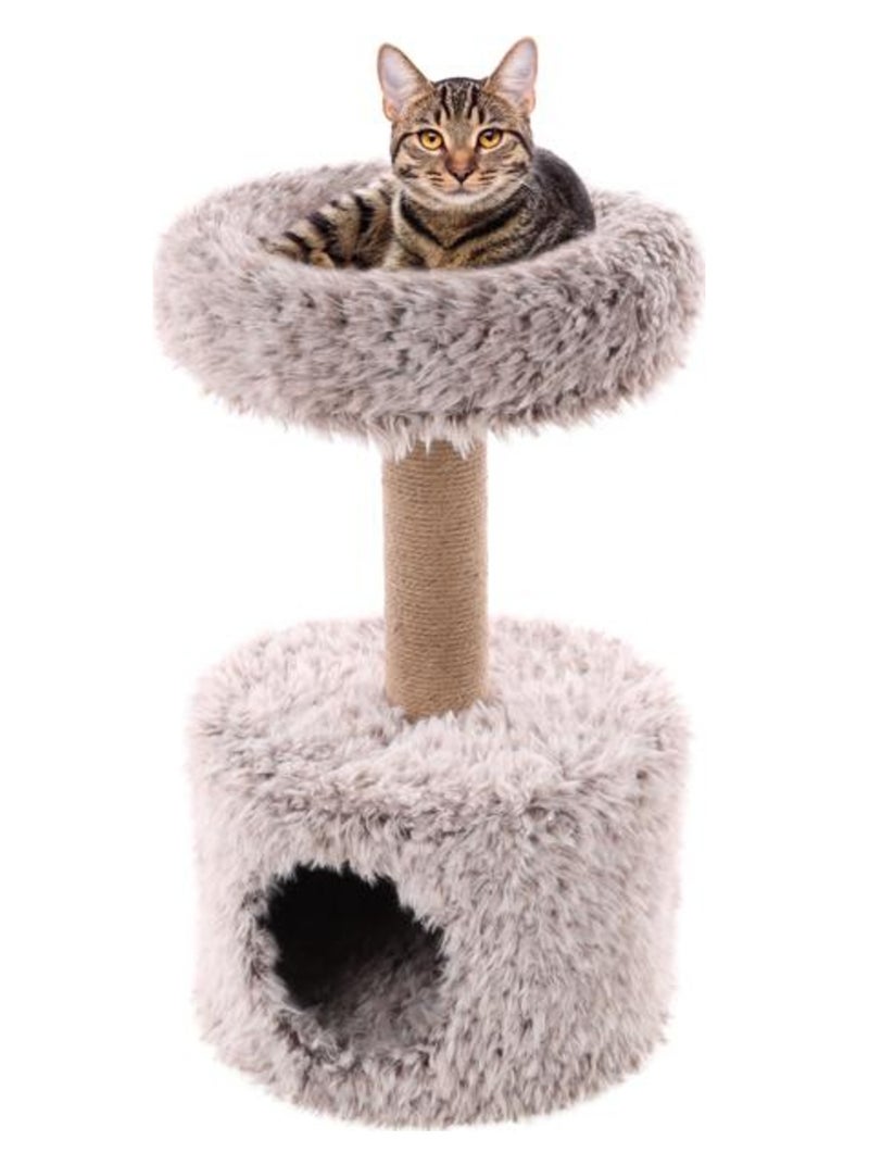 Arbre Griffoir chat avec cachette cosy Taupe - Kiabi