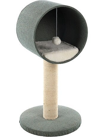 Arbre Griffoir pour chat avec cachette et jeu Scandi