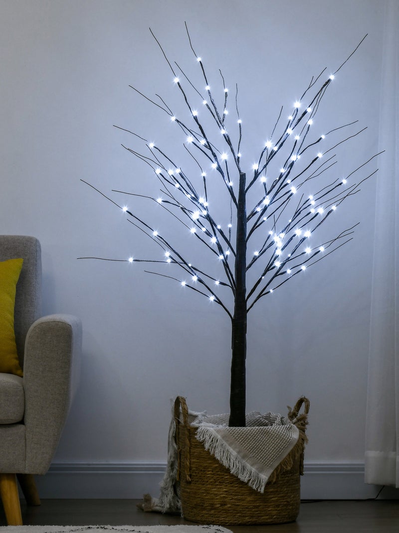 Arbre lumineux LED aspect enneigé 96 LEDS blanc froid Noir Marron - Kiabi