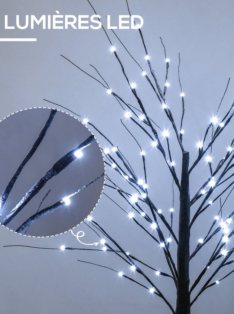 Arbre lumineux LED aspect enneigé 96 LEDS blanc froid Noir Marron - Kiabi