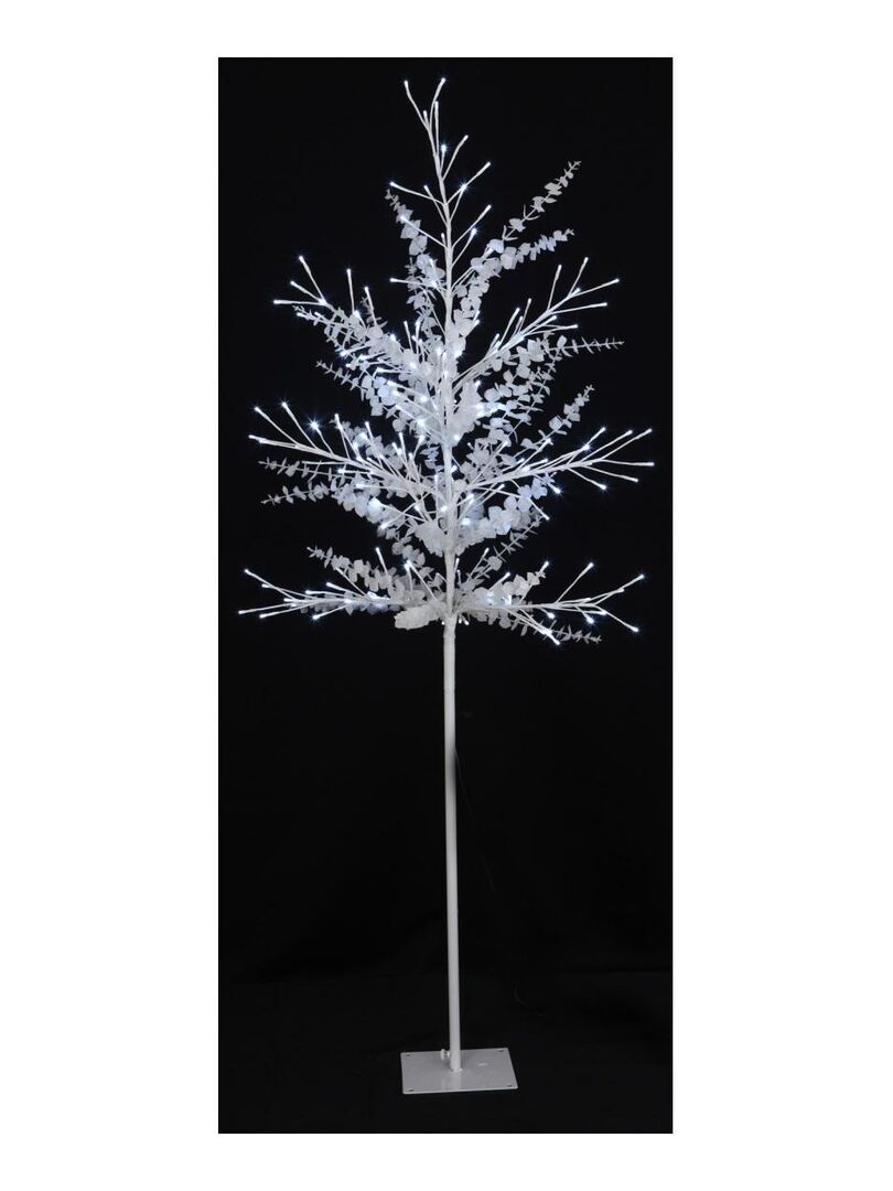 Arbre lumineux scintillant avec feuilles 180 cm - Blanc - Kiabi