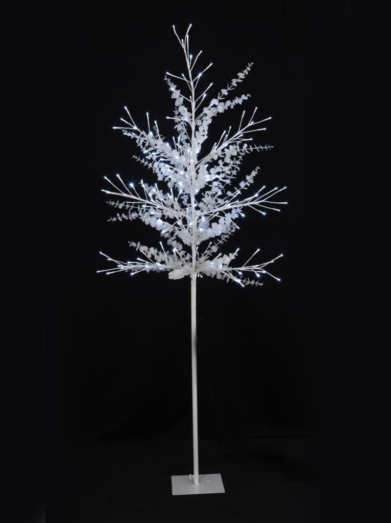 Arbre lumineux scintillant avec feuilles 180 cm Blanc - Kiabi