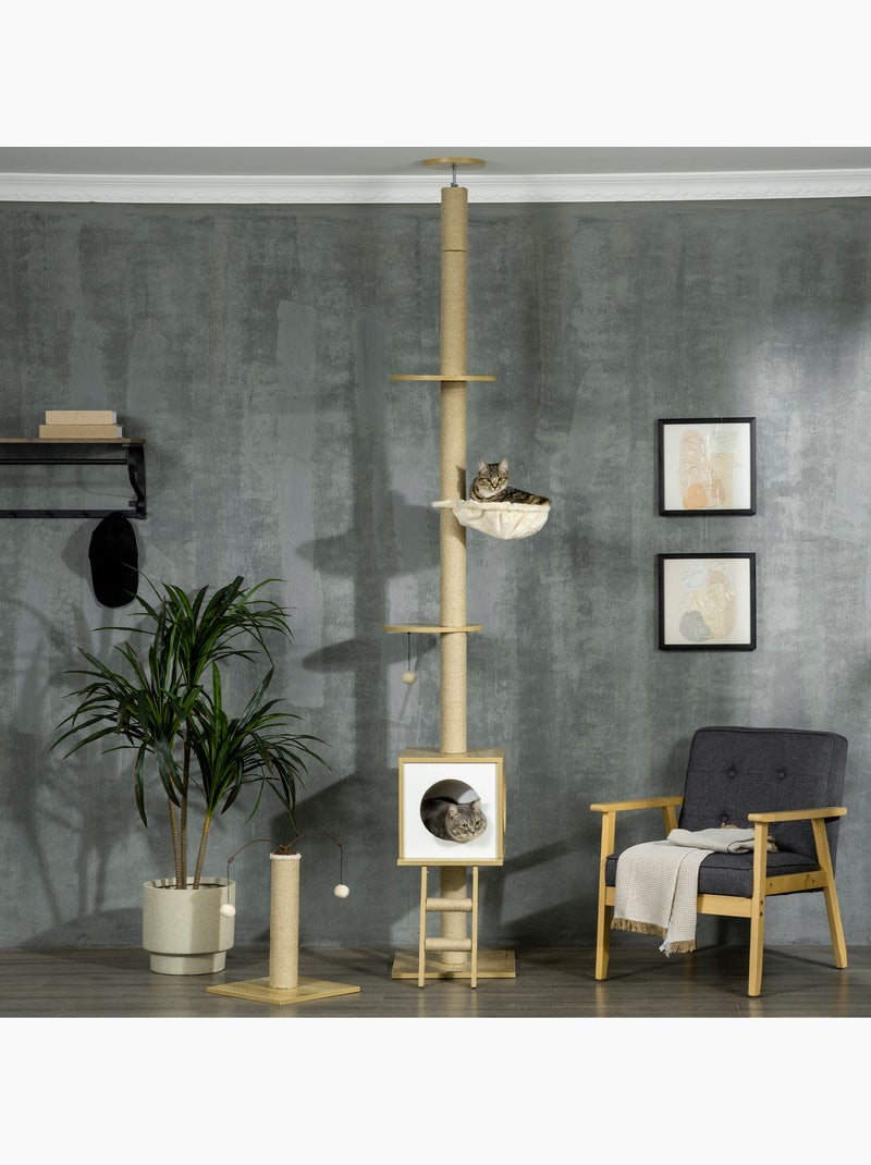 Arbres à chat 2 pièces style nordique - hauteur réglable - bois clair jute Beige - Kiabi