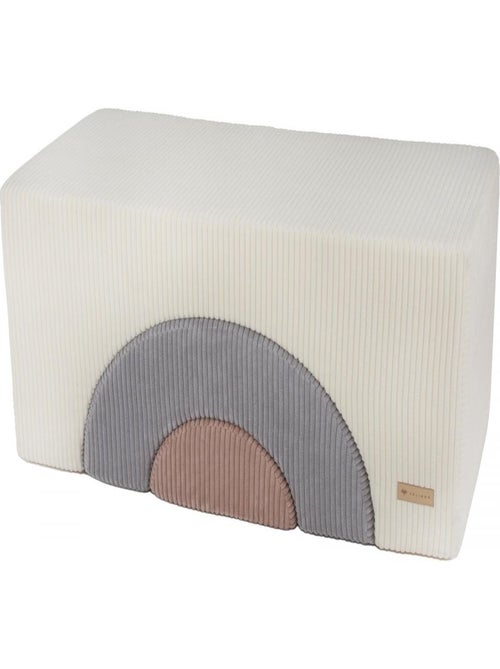 Arc en ciel- lot de 3 grand blocs crème, gris, rose clair - Kiabi