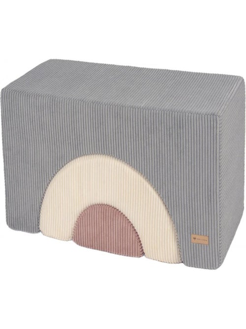 Arc en ciel- lot de 3 grand blocs gris, crème, rose clair - Kiabi