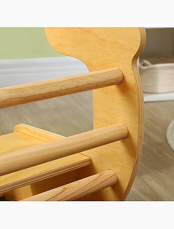 Arche d'escalade enfant jouet à bascule 2 en 1 bois pin naturel multicolore