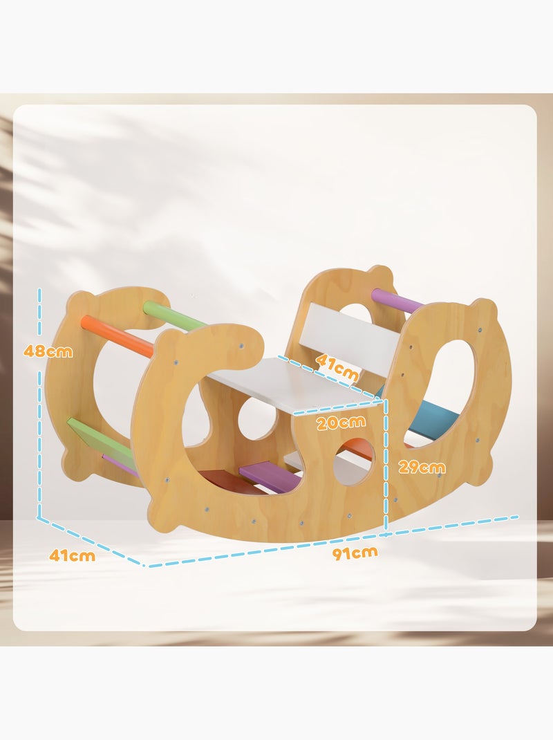 Arche d'escalade enfant jouet à bascule 2 en 1 bois pin naturel multicolore Beige - Kiabi