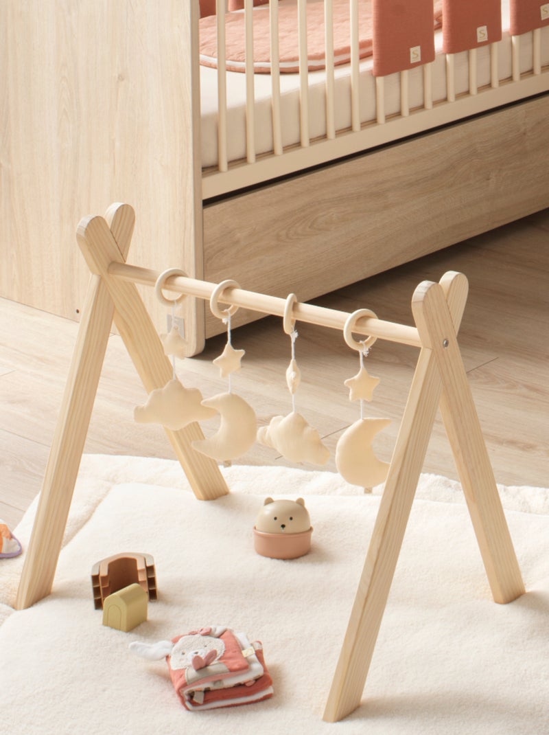 Arche d'éveil bois avec 4 jouets - SAUTHON Beige - Kiabi