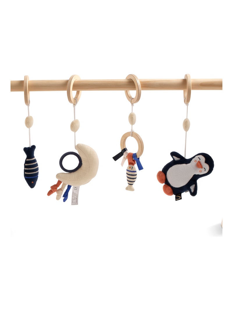 Arche d'éveil bois avec 4 jouets - SAUTHON Bleu - Kiabi