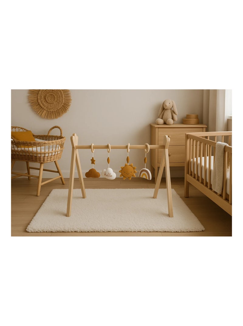 Arche d'éveil bois avec 4 jouets - SAUTHON Jaune - Kiabi