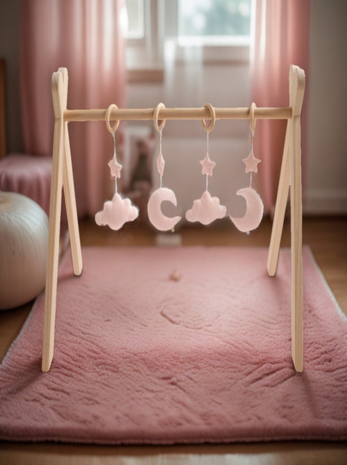Arche d'éveil bois avec 4 jouets - SAUTHON - Kiabi