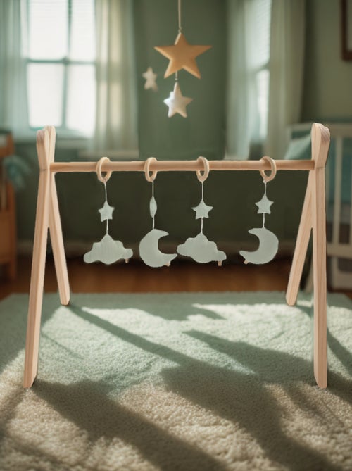 Arche d'éveil bois avec 4 jouets - SAUTHON - Kiabi