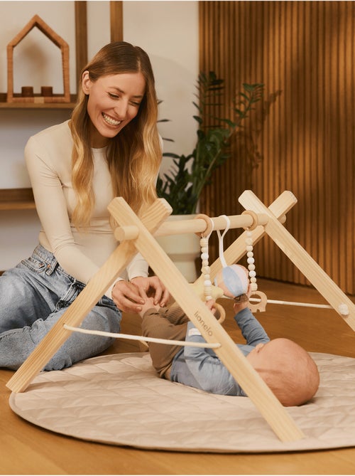 Arche d'éveil bois avec 4 jouets LIONELO Anis - Pliable - Kiabi Arche d'éveil bois avec 4 jouets LIONELO Anis - Pliable - Kiabi