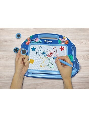 Ardoise magique stitch format a5 avec accessoires magnétiques pour dessiner en couleurs